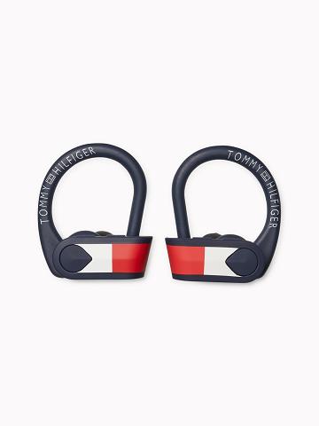 Tommy Hilfiger Classic Flag Headphones NZ Online Navy Silver Mens Technology